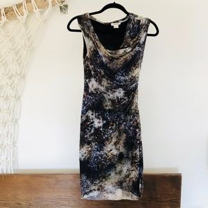 Helmut Lang Rushed Printed Jersey Mini Dress